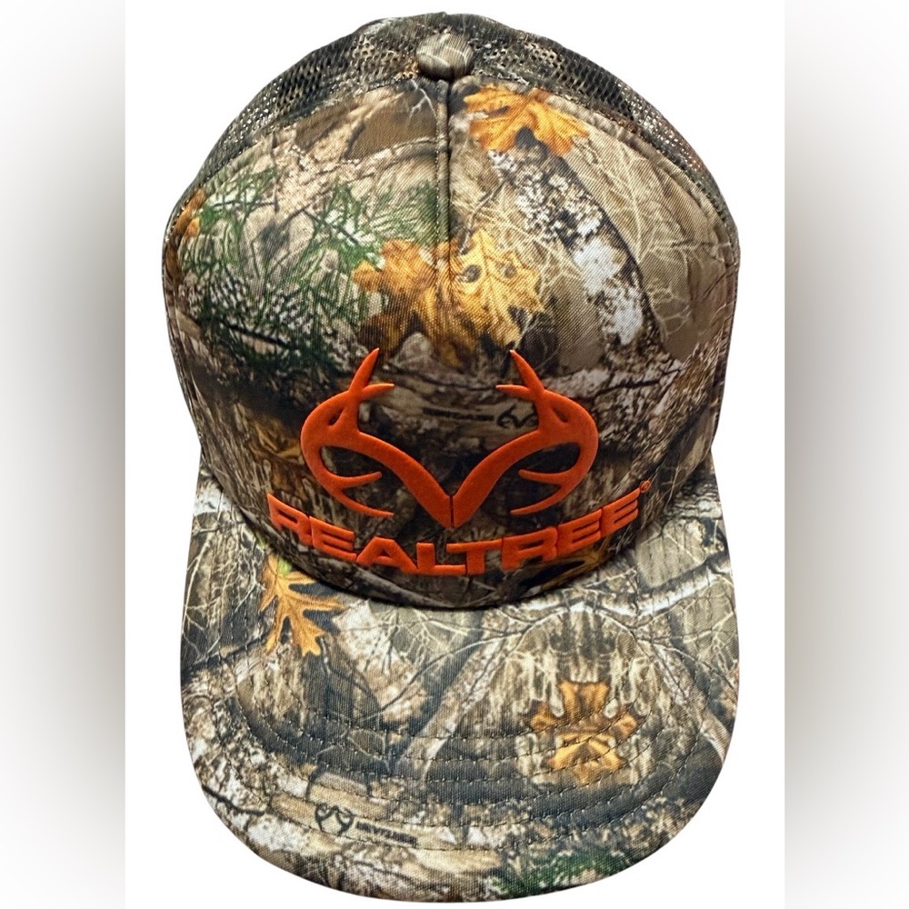 Realtree Camouflage Cap with Bright Orange Emblem